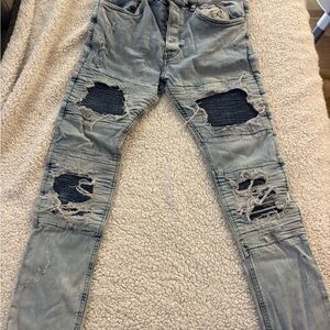 Divided Men's Ripped Skinny Jeans in Light Gray